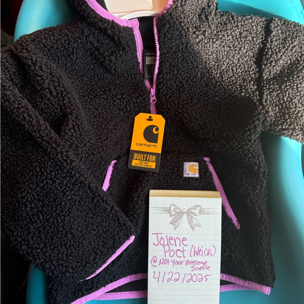 Carhartt Black and Pink Sherpa Hoodie